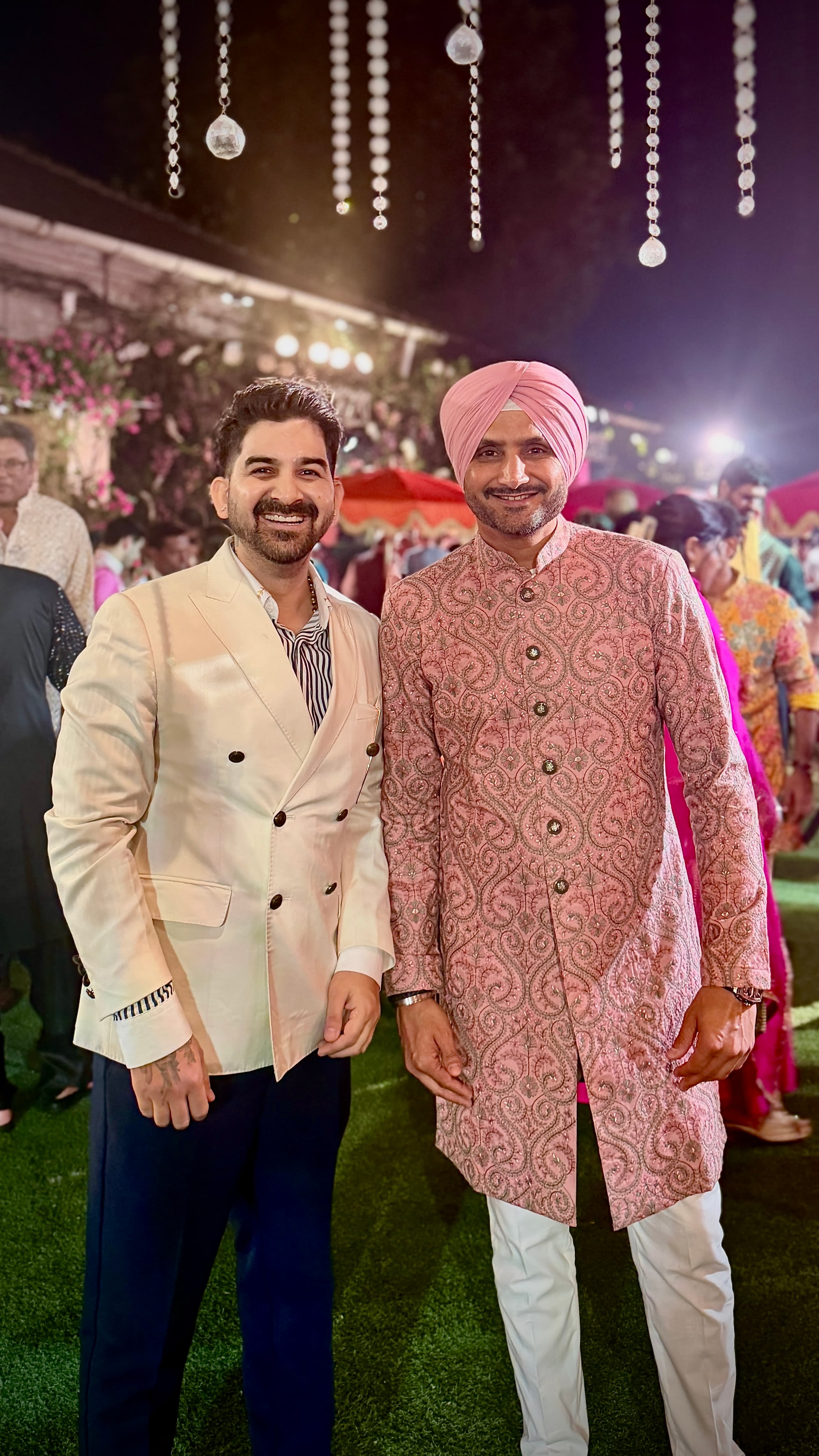 Amit K Thakur with an artist at a live event.